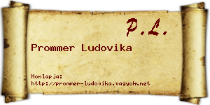Prommer Ludovika névjegykártya